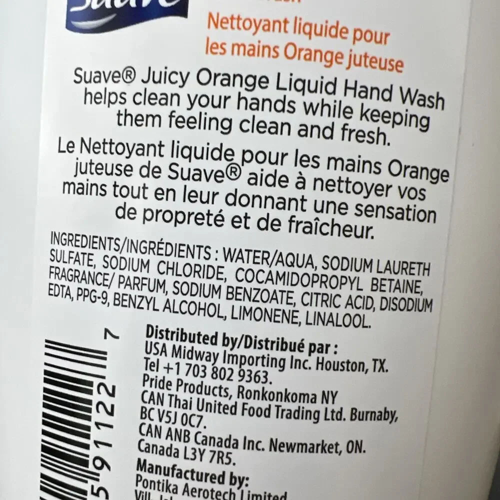 Pack Of 6 Suave Juicy Orange Liquid Hand Wash 6.5oz.